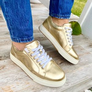 💛Beaty Golden days -Leather Sneakers -New💛